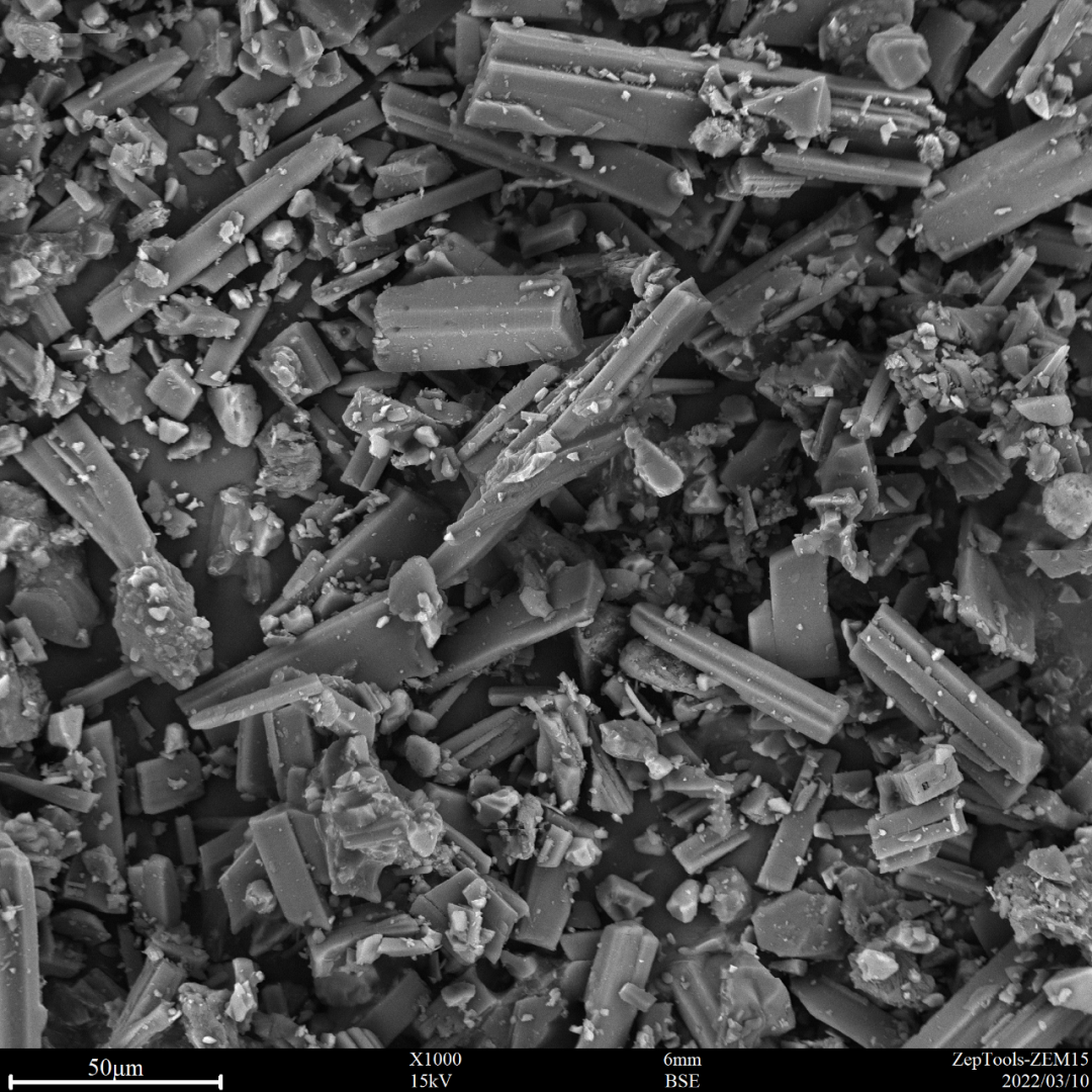 圖7 阿莫西林(臺(tái)式掃描電鏡1000倍照) 圖7 阿莫西林(臺(tái)式掃描電鏡1000倍照)