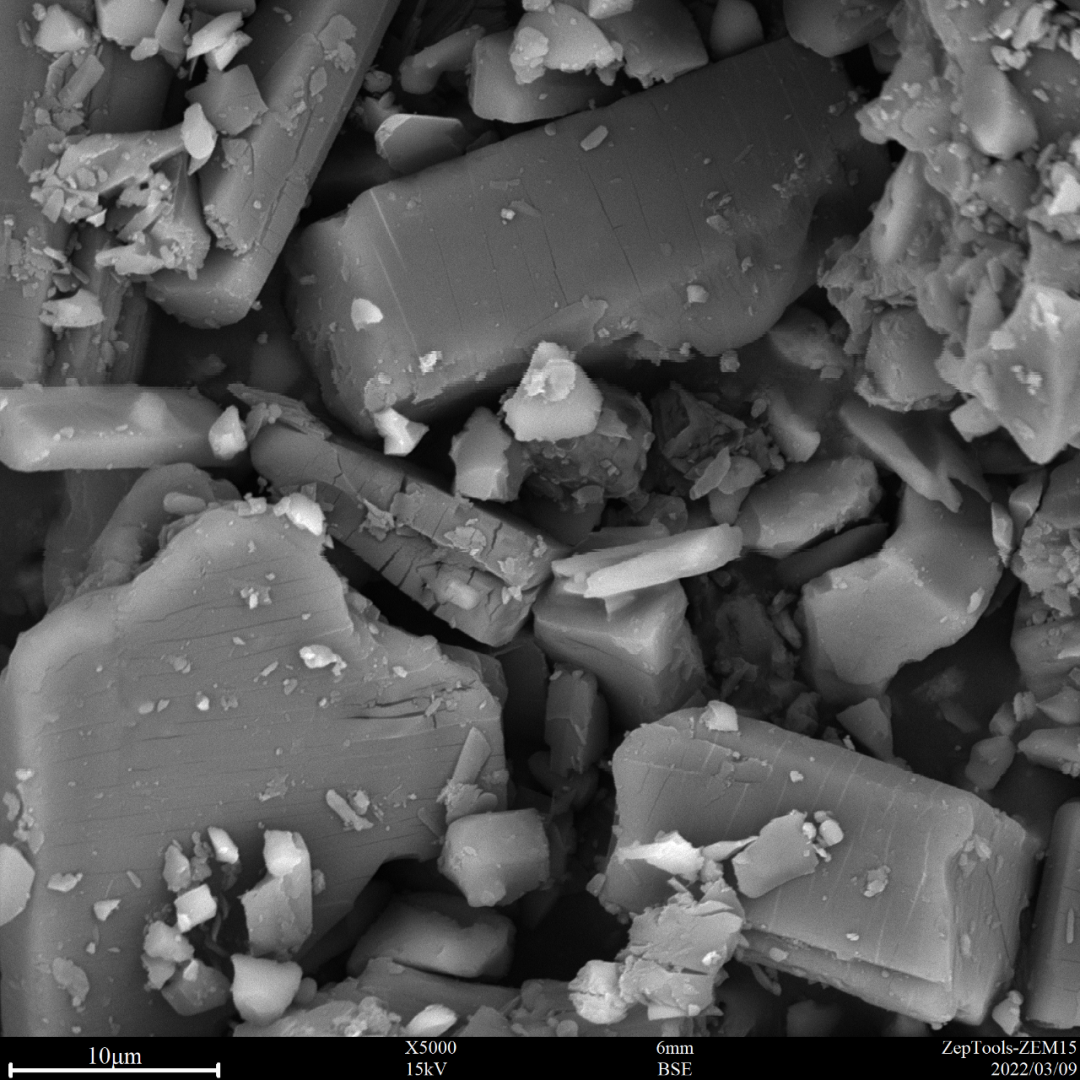 圖8 阿莫西林(臺(tái)式掃描電鏡5000倍照) 圖8 阿莫西林(臺(tái)式掃描電鏡5000倍照)