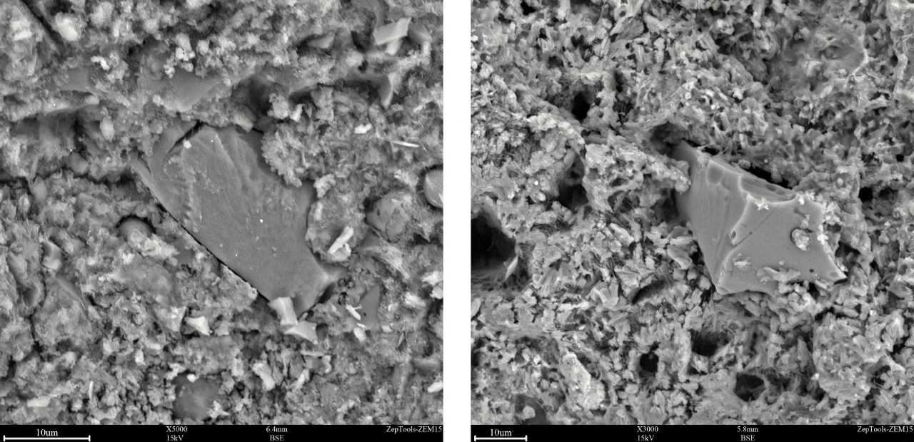 左為混凝土10d，右為混凝土30d