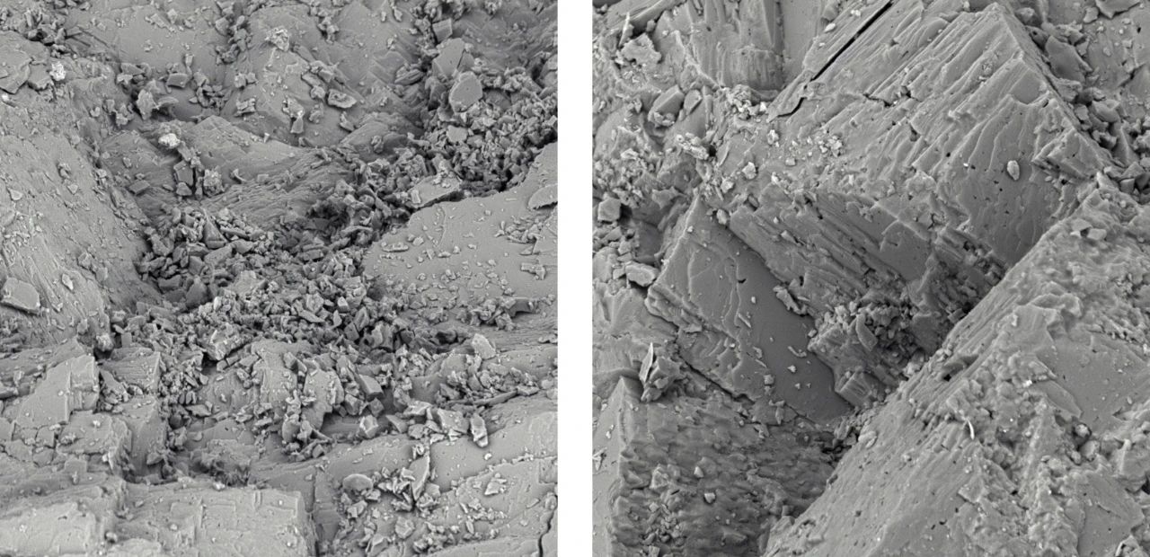 不同顆粒砂巖的表征圖 不同顆粒砂巖的表征圖