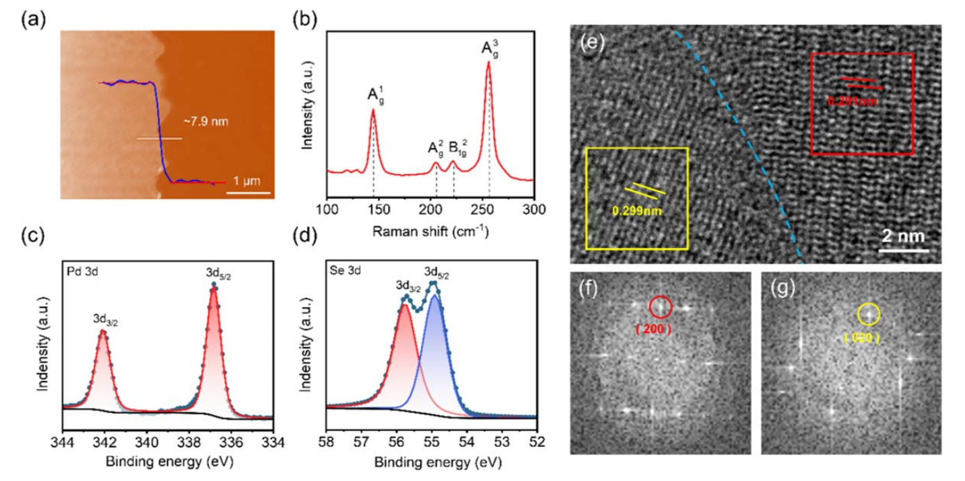 PdSe2薄膜的表征 PdSe2薄膜的表征